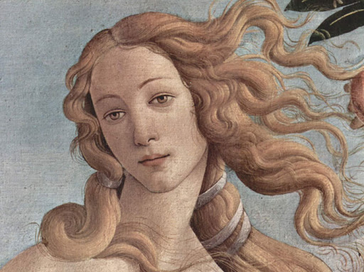 Storia dei capelli: tra miti antichi, status sociale e salute - Particolare della “Nascita di Venere”, Sandro Botticelli – 1484